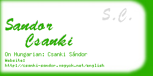 sandor csanki business card