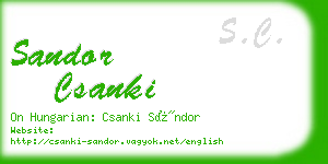 sandor csanki business card